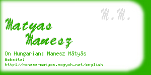 matyas manesz business card